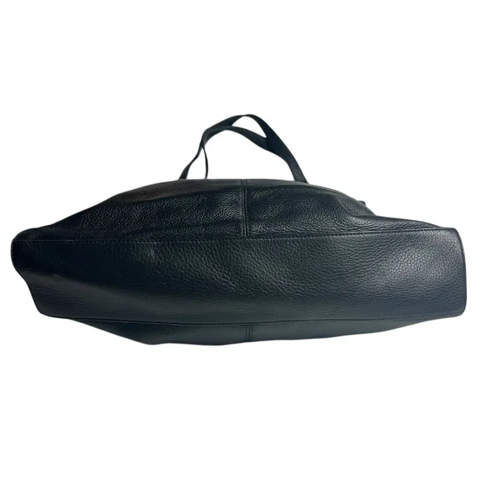 Vince Camuto Eliza Black Soft Pebbled Leather Tote Bag
